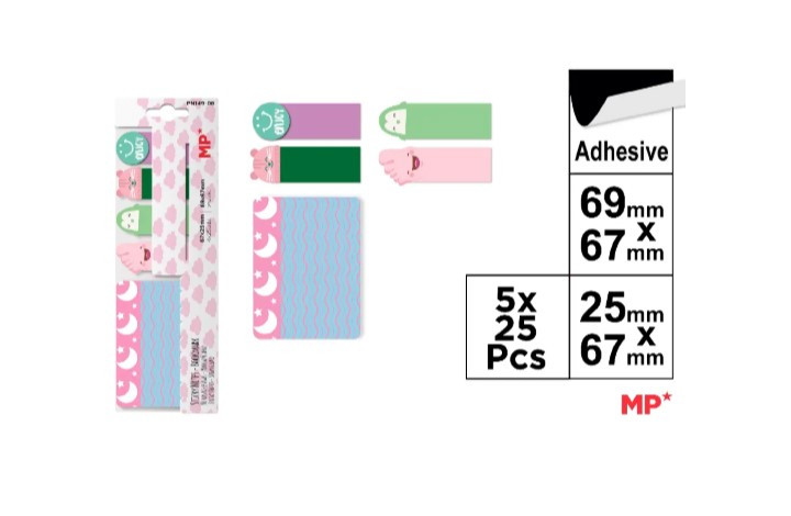 Karteczki samoprzylepne indeksujące Sweet 5x25szt MP